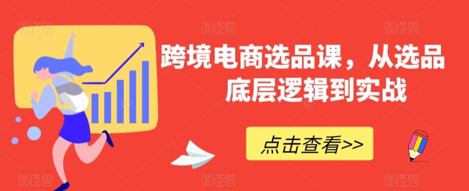 跨境电商选品课，从选品到底层逻辑到实战-精品虚拟资源库