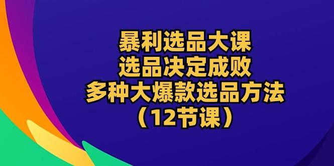 暴利 选品大课：选品决定成败，教你多种大爆款选品方法(12节课-精品虚拟资源库