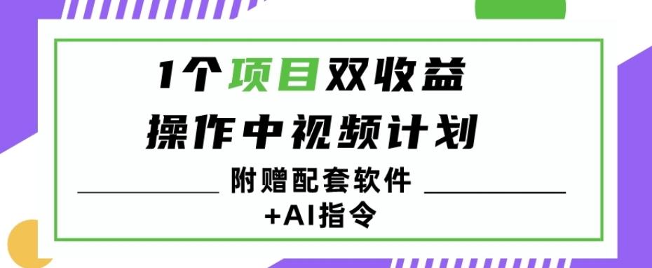 1个项目双收益？操作中视频计划1天最高3100+收益？（附赠配套软件+AI指令）-精品虚拟资源库