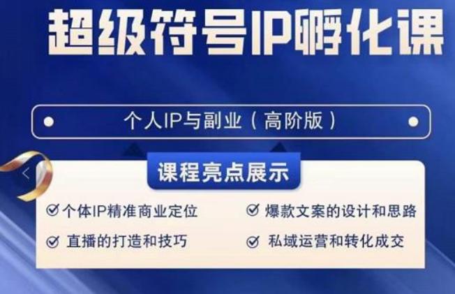 超级符号IP孵化高阶课，建立流量思维底层逻辑，打造属于自己IP（51节课）-精品虚拟资源库