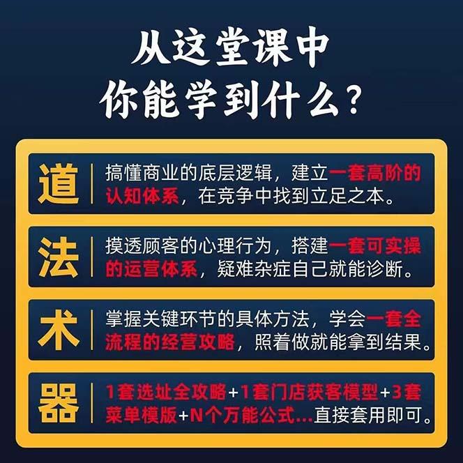 图片[1]-餐饮店盈利实操方法：教你怎样开一家持续能赚钱的餐厅(25节-精品虚拟资源库