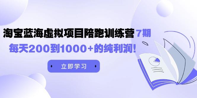 (9541期)黄岛主《淘宝蓝海虚拟项目陪跑训练营7期》每天200到1000+的纯利润-精品虚拟资源库
