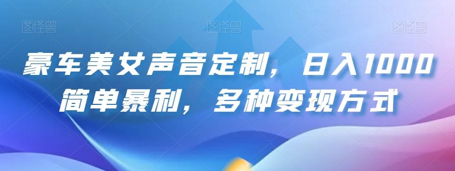 豪车美女声音定制，日入1000简单暴利，多种变现方式-精品虚拟资源库