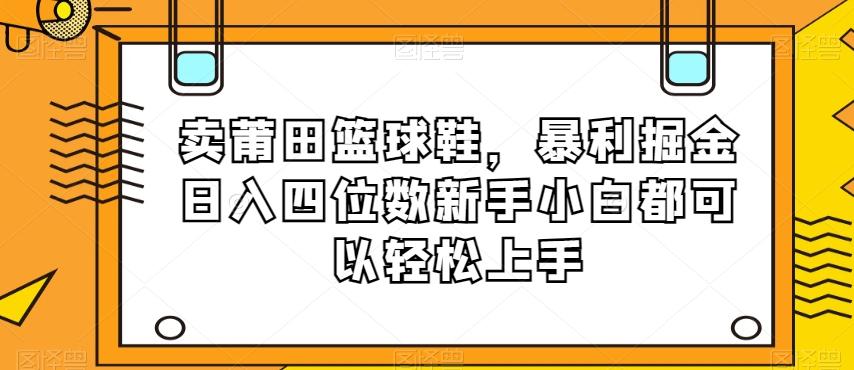 卖莆田篮球鞋，暴利掘金日入四位数新手小白都可以轻松上手【揭秘】-精品虚拟资源库