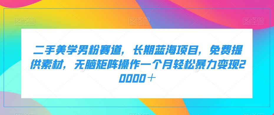 二手美学男粉赛道，长期蓝海项目，无脑矩阵操作一个月轻松暴力变现20000＋-精品虚拟资源库