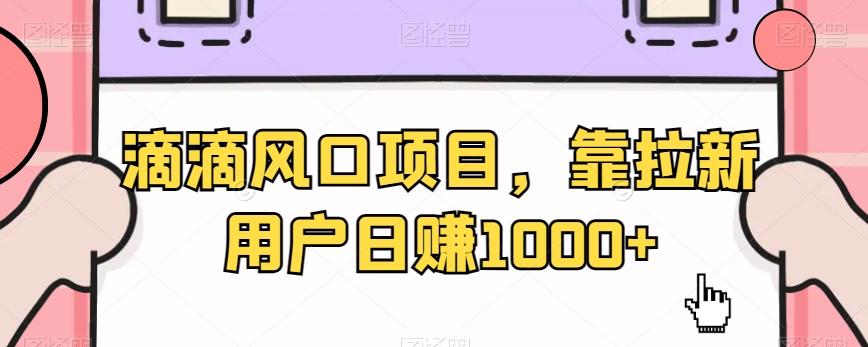 滴滴风口项目，靠拉新用户日赚1000+-精品虚拟资源库