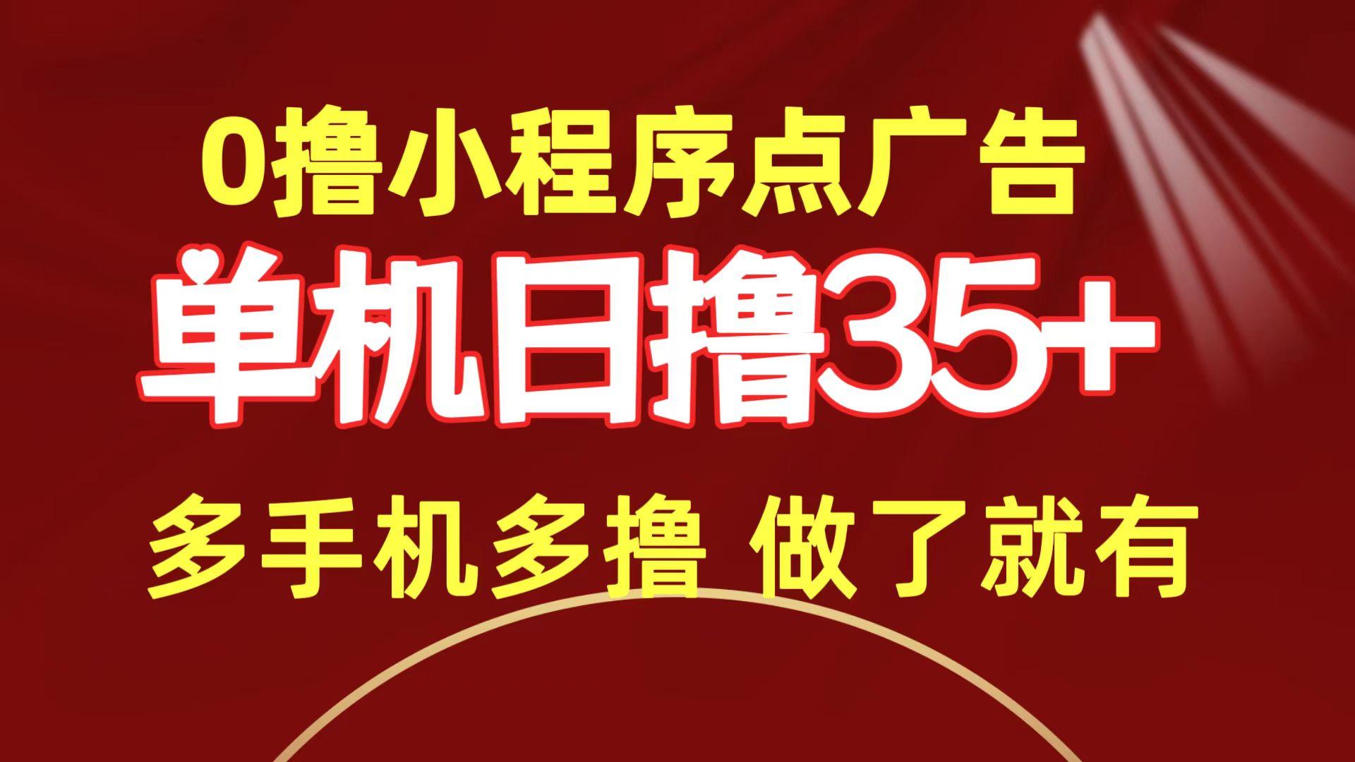 (9956期)0撸小程序点广告   单机日撸35+ 多机器多撸 做了就一定有-精品虚拟资源库