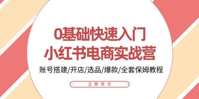 0基础快速入门-小红书电商实战营：账号搭建/开店/选品/爆款/全套保姆教程-精品虚拟资源库