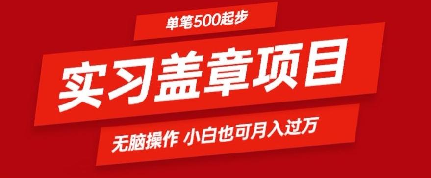 实习代盖章项目一单500起普通人可落地项目小白也可轻易上手-精品虚拟资源库