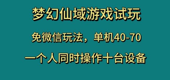 梦幻仙域游戏试玩，免微信玩法，单机40-70，一个人同时操作十台设备【揭秘】-精品虚拟资源库