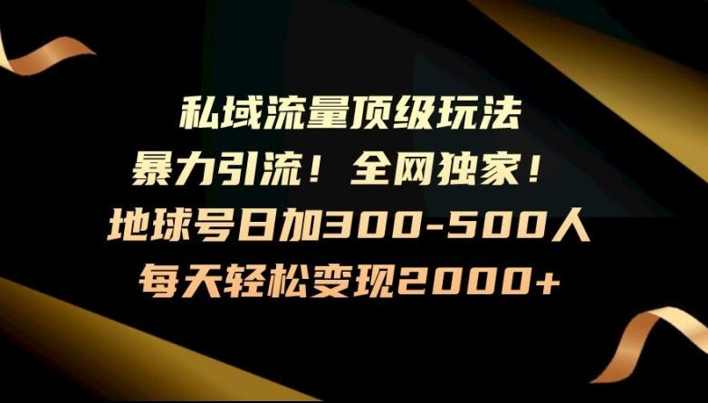 暴力引流，全网独家，地球号日加300-500人，私域流量顶级玩法，每天轻松变现2000+-精品虚拟资源库