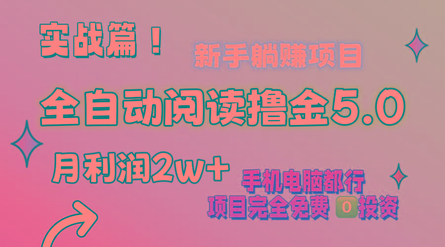 小说全自动阅读撸金5.0 操作简单 可批量操作 零门槛！小白无脑上手月入2w+-精品虚拟资源库