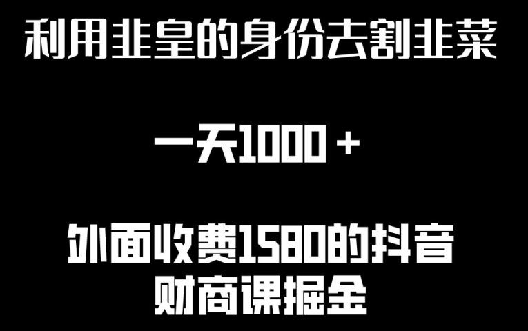 利用非皇的身份去割韭菜，一天1000+(附详细资源)【揭秘】-精品虚拟资源库