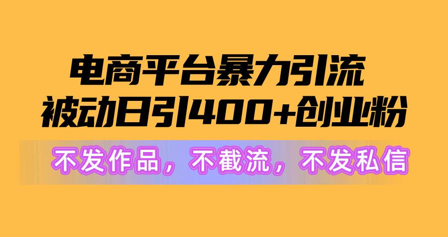 电商平台暴力引流,被动日引400+创业粉不发作品，不截流，不发私信-精品虚拟资源库