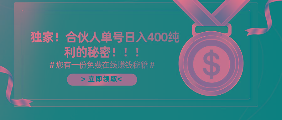 (10028期)合伙人广告撸金最新玩法，每天单号400纯利-精品虚拟资源库
