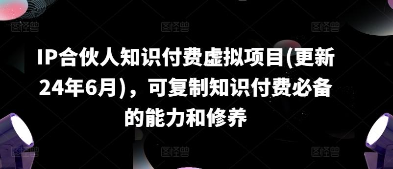 IP合伙人知识付费虚拟项目(更新24年6月)，可复制知识付费必备的能力和修养-精品虚拟资源库