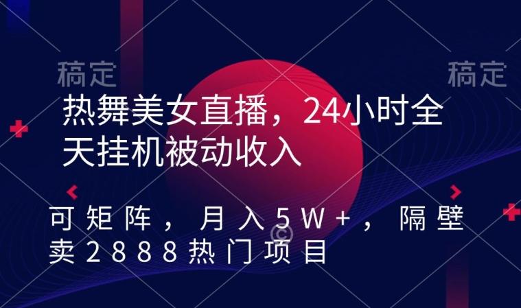 热舞美女直播，24小时全天挂机被动收入，可矩阵，月入5W+，隔壁卖2888热门项目【揭秘】-精品虚拟资源库