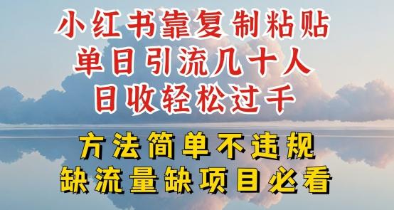 小红书靠复制粘贴单日引流几十人目收轻松过千，方法简单不违规【揭秘】-精品虚拟资源库