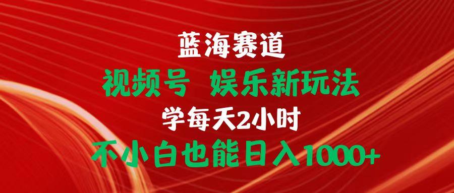 蓝海赛道视频号 娱乐新玩法每天2小时小白也能日入1000+-精品虚拟资源库