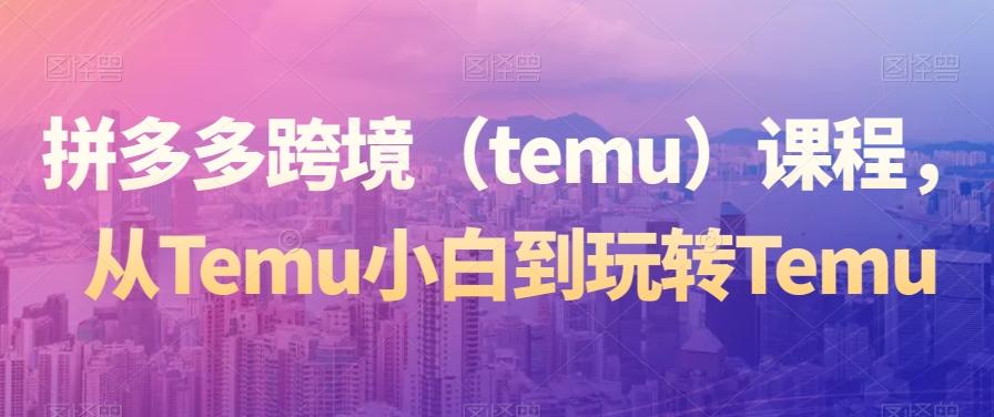 拼多多跨境（temu）课程，从Temu小白到玩转Temu-精品虚拟资源库