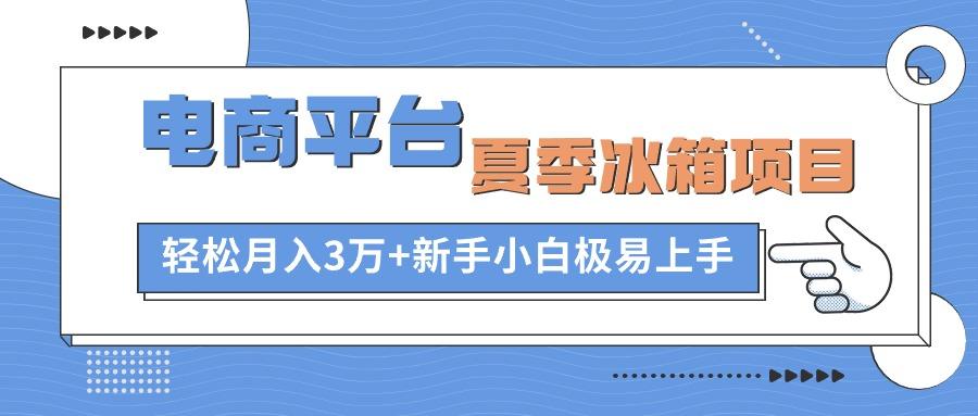 电商平台夏季冰箱项目，轻松月入3万+，新手小白极易上手-精品虚拟资源库