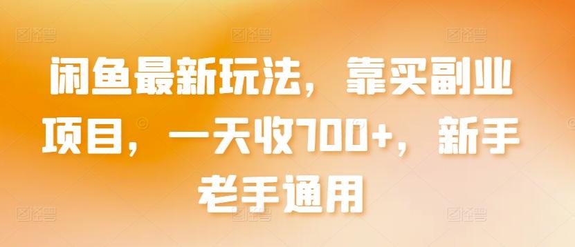 闲鱼最新玩法，靠买副业项目，一天收700+，新手老手通用【揭秘】-精品虚拟资源库