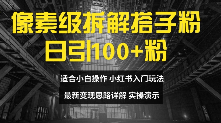 像素级拆解搭子粉，日引100+，小白看完可上手，最新变现思路详解【揭秘】-精品虚拟资源库