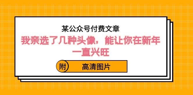 某公众号付费文章：我亲选了几种头像，能让你在新年一直兴旺（附高清图片）-精品虚拟资源库