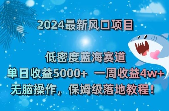 2024最新风口项目，低密度蓝海赛道，单日收益5000+，一周收益4w+！【揭秘】-精品虚拟资源库