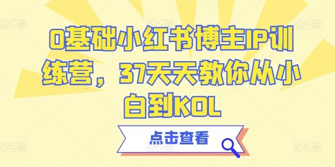 0基础小红书博主IP训练营，37天天教你从小白到KOL-精品虚拟资源库