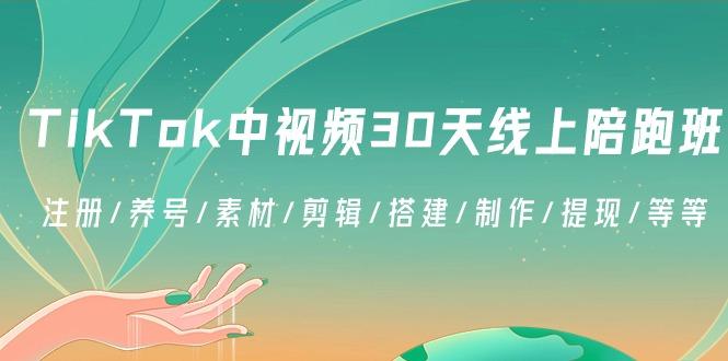 TikTok中视频-30天线上陪跑班：注册/养号/素材/剪辑/搭建/制作/提现/等等-精品虚拟资源库