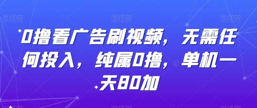 0撸看广告刷视频，无需任何投入，纯属0撸，单机一天80加-精品虚拟资源库
