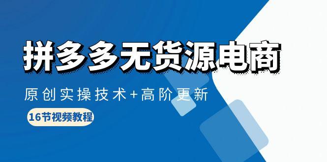 (10015期)拼多多无货源电商，原创实操技术+高阶更新(16节视频教程)-精品虚拟资源库