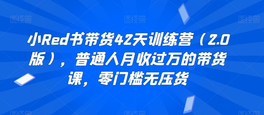 小Red书带货42天训练营(2.0版)，普通人月收过万的带货课，零门槛无压货-精品虚拟资源库