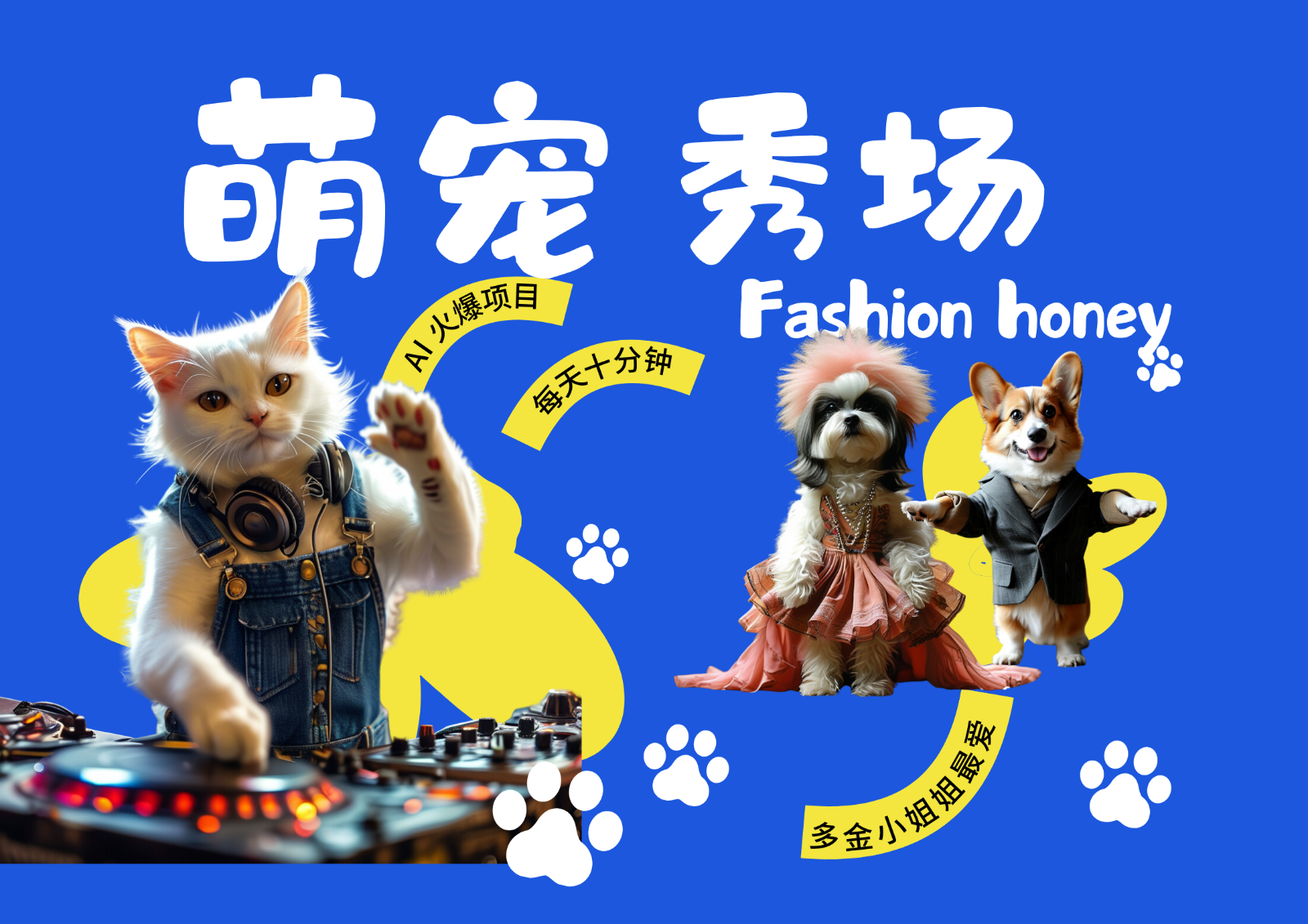 酷飒动物跳舞走秀 时尚喵FASHION汪 多金小姐姐最爱的 轻松月入破W-精品虚拟资源库