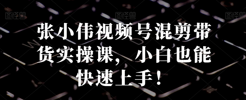 张小伟视频号混剪带货实操课，小白也能快速上手！-精品虚拟资源库