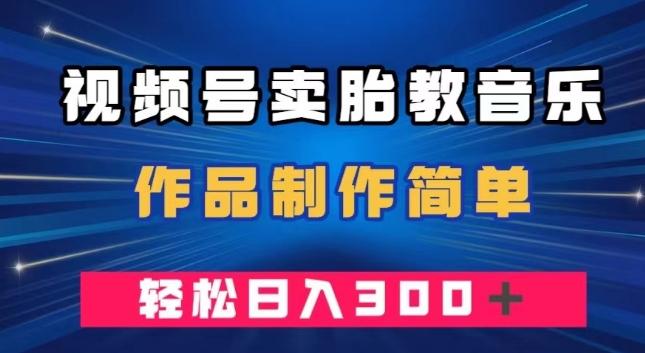 视频号卖胎教音乐，作品制作简单，一单49，轻松日入300＋-精品虚拟资源库