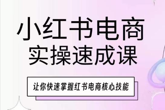 小红书电商实操速成课，让你快速掌握红书电商核心技能-精品虚拟资源库