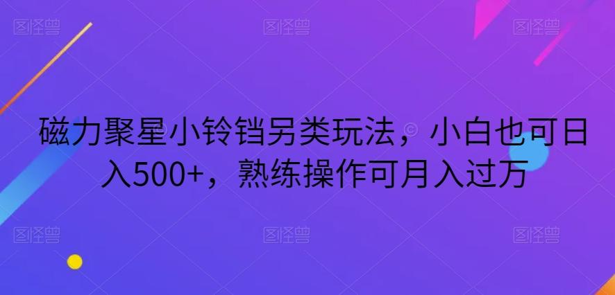磁力聚星小铃铛另类玩法，小白也可日入500+，熟练操作可月入过万-精品虚拟资源库