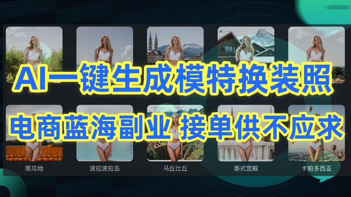 AI制作一键生成模特换装照，电商蓝海副业，接单供不应求-精品虚拟资源库