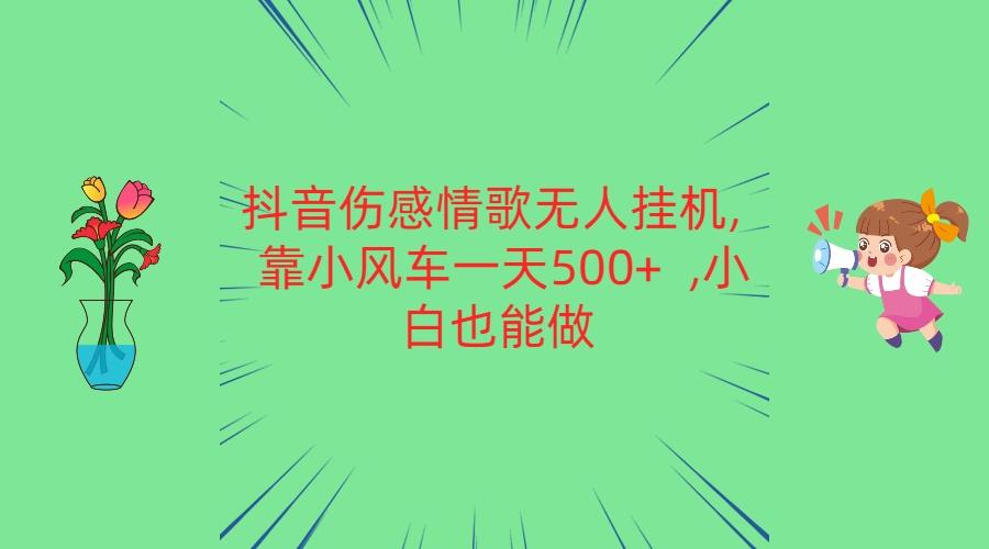抖音伤感情歌无人挂机 靠小风车一天500+ 小白也能做-精品虚拟资源库