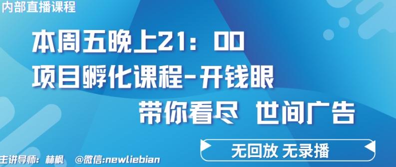 4.26日内部回放课程《项目孵化-开钱眼》赚钱的底层逻辑【揭秘】-精品虚拟资源库