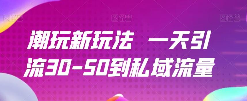 潮玩新玩法一天引流30-50到私域流量-精品虚拟资源库
