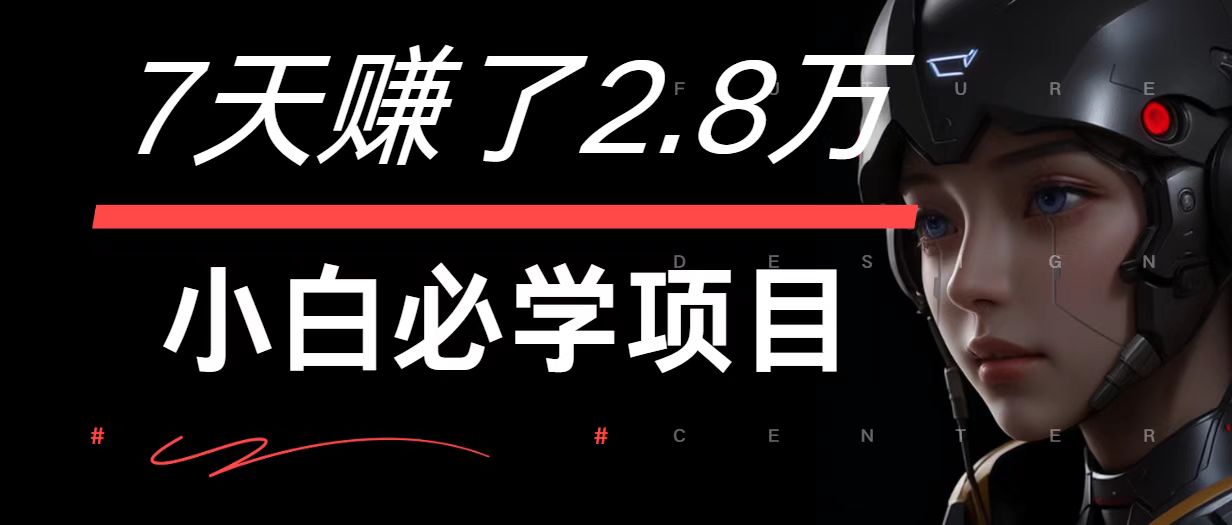 7天赚了2.8万！每单利润最少500+，轻松月入7万+小白有手就行-精品虚拟资源库