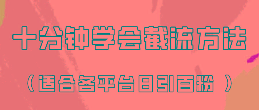十分钟学会各大平台节流，矩阵日引几百创业粉(像素级教程)！-精品虚拟资源库