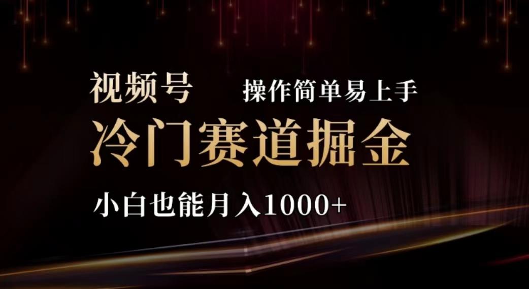 2024视频号冷门赛道掘金，操作简单轻松上手，小白也能月入1000+-精品虚拟资源库