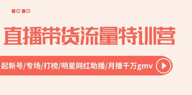 直播带货流量特训营，起新号-专场-打榜-明星网红助播 月播千万gmv(52节-精品虚拟资源库