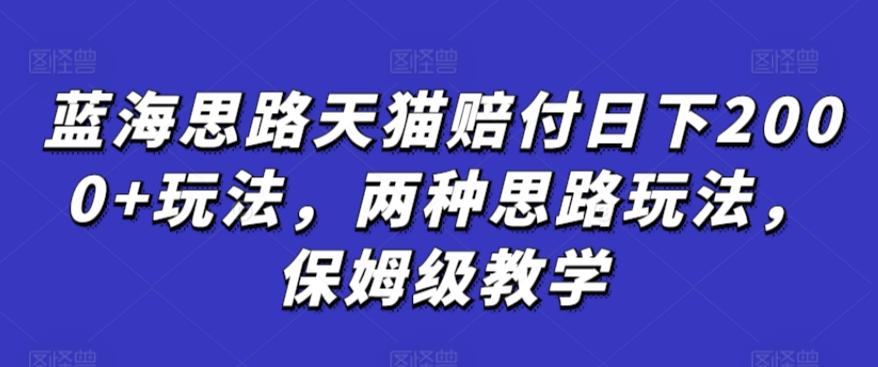 蓝海思路天猫赔付日下2000+玩法，两种思路玩法，保姆级教学【仅揭秘】-精品虚拟资源库