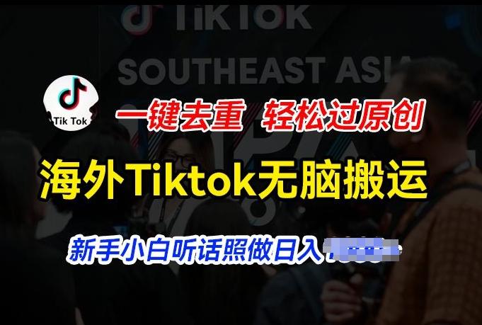 海外Tiktok短视频无脑搬运，一键去重轻松过原创，新手小白听话照做日入几张【揭秘】-精品虚拟资源库