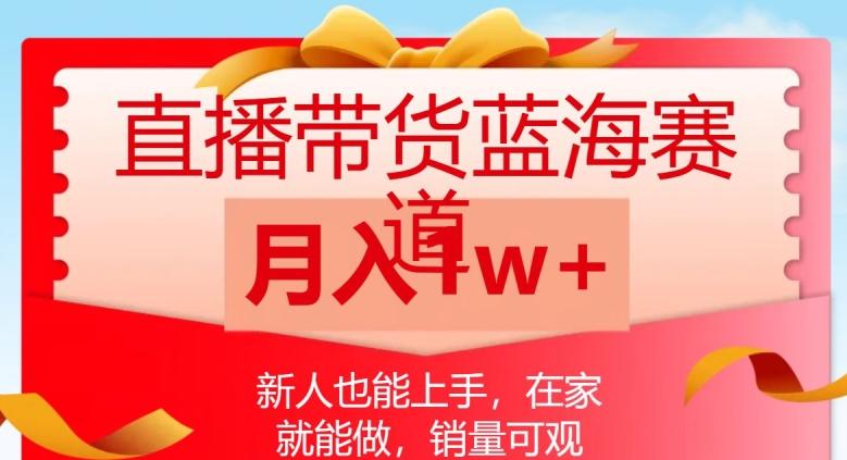 直播带货蓝海赛道，新人也能上手，在家就能做，销量可观，月入1w【揭秘】-精品虚拟资源库